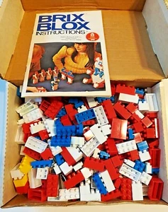 Brix Blox Little Learners Vintage Building Blocks Sears Construction Line w/ Box - Picture 1 of 7