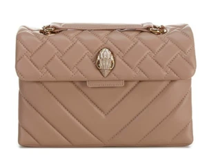 NWT Kurt Geiger London Kensington Taupe Leather Quilted Crossbody Bag - Picture 1 of 10