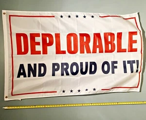 BANDIERA DONALD TRUMP *SPEDIZIONE GRATUITA VENDITORE USA!* Orgogliosa Deplorevole Insegna Marina degli Stati Uniti 3x5' - Foto 1 di 1