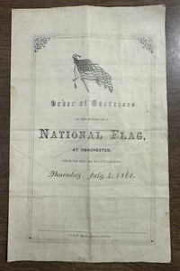 Ephemera Dorchester Boston Mass Raising Of The National Flag program July 4 1867 - Picture 1 of 3