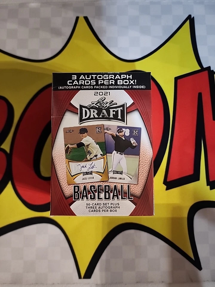 2021 Leaf Draft Baseball Hobby Blaster Box - 50 Card Set Plus 3 Autograph Cards - Image 1 of 1