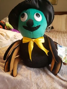 Neu mit Etikett Vintage Halloween Plüschspinne in Hexenmütze klein 8 Zoll weich New Orleans - Bild 1 von 7