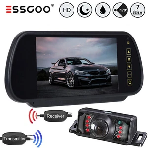 ESSGOO Rückfahrkamera Funk Kabellos Nummernschild Mit 7'' HD Rückspiegel Monitor - Bild 1 von 12