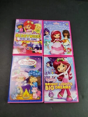 Lot of 4 Strawberry Shortcake Animated Movies Bright Lights Moonlight Berrywood - Image 1 of 4