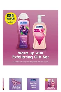 Softsoap Pink Rose & Sweet Vanilla BlackBerry Sugar Exfoliant Gift Set - Picture 1 of 6