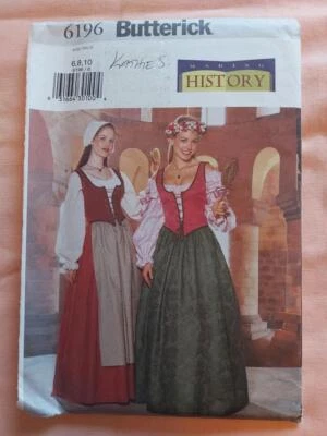 Butterick 6196 Making History-Misses'/Petite Historical Costume Pattern Sz 6-10 - Image 1 of 2