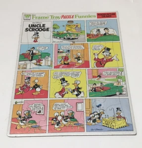 WHITMAN FRAME TRAY PUZZLE FUNNIES UNCLE SCROOGE DISNEY 1961 BACK POSTER - Picture 1 of 9