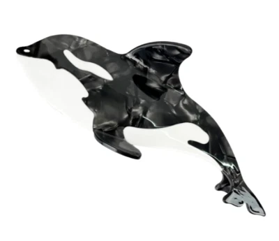 NEW Black & White Orca Whale Hair Claw Clip Hair Accessory Ocean Sea Life Beach - Image 1 of 4