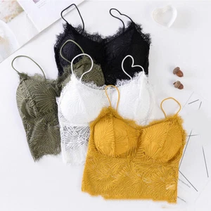 Lace Women Crop Top Bra Floral Vest Bralette Camisole Tank Tops Bralette Bustie☆ - Picture 1 of 19