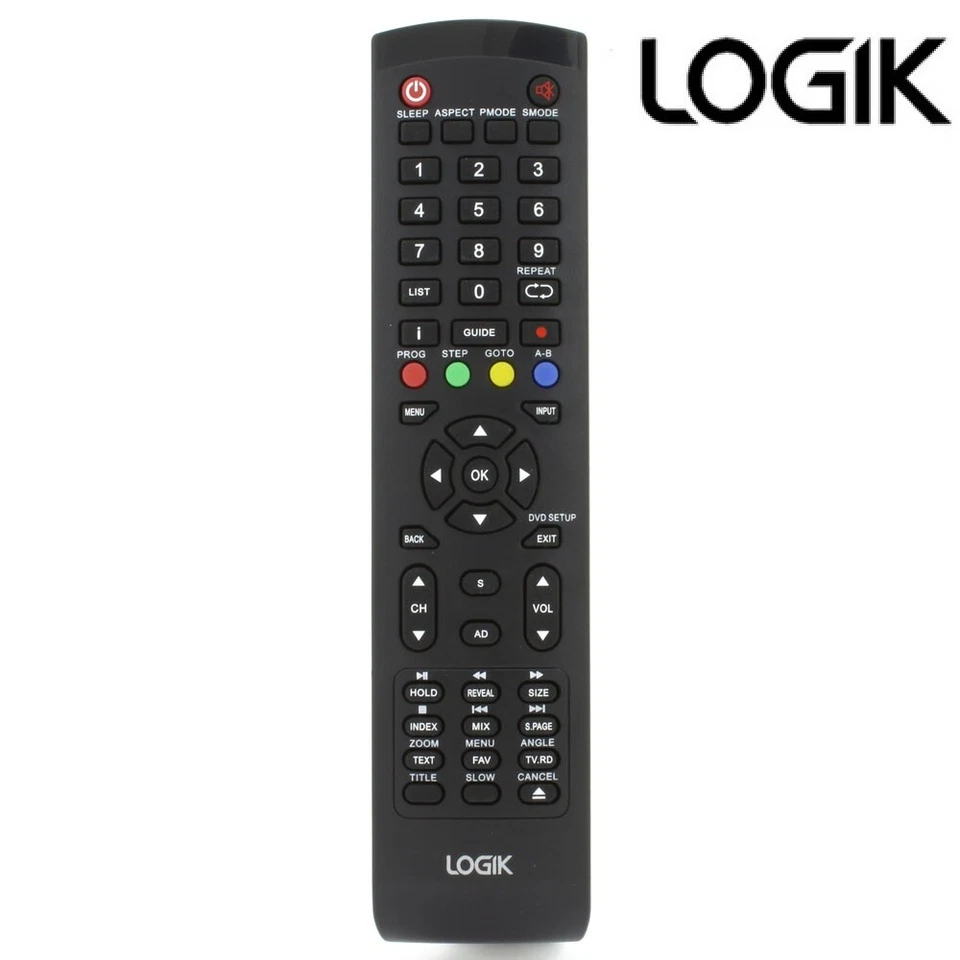 Genuine Logik TV Remote Control for L24HED18 L24HE18 L32HE20 L32HE15 L32HED15 - Image 1 of 4
