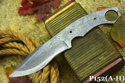 Custom Hammered Spring Steel 5160 Blank Blade Hunting Knife,No Damascus (P152-B) - Image 1 of 4