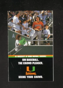 Miami Hurricanes--1993 Baseball Pocket Schedule - Picture 1 of 2