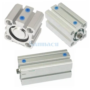 SDA Bore 40-100mm Stroke 5-100mm Air Compact Pneumatic Cylinder Double Acting - Picture 1 of 56