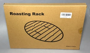 2 Pack Black Oval Roasting Rack Cooling With Integrated Feet - 12 X 8.5 Inches - Picture 1 of 5