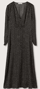 Mango MNG VALEN Women's Buttoned Printed Midi Dress Black & White Sz. 4 US NEW - Picture 1 of 5