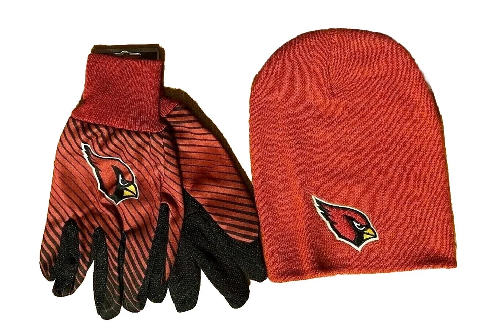 ARIZONA CARDINALS GLOVES AND BEANIE HAT SET - Image 1 of 1
