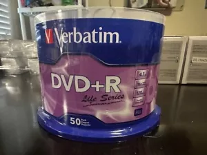 50 VERBATIM Blank DVD+R DVDR 16X 4.7GB Recordable Logo Branded Media Disc #97174 - Picture 1 of 2