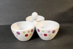 Pampered Chef Polka Dots Condiment Trio Dip Holder Simple Editions Retired - Picture 1 of 2