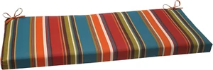 Pillow Perfect Stripe Indoor/Outdoor Sofa Setee Bench Swing Cushion with Ties, W - Picture 1 of 12