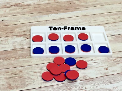 Поднос с десятью рамками и двухсторонний счетчик - для номера обучения для детской школы - Изображение 1 из 4