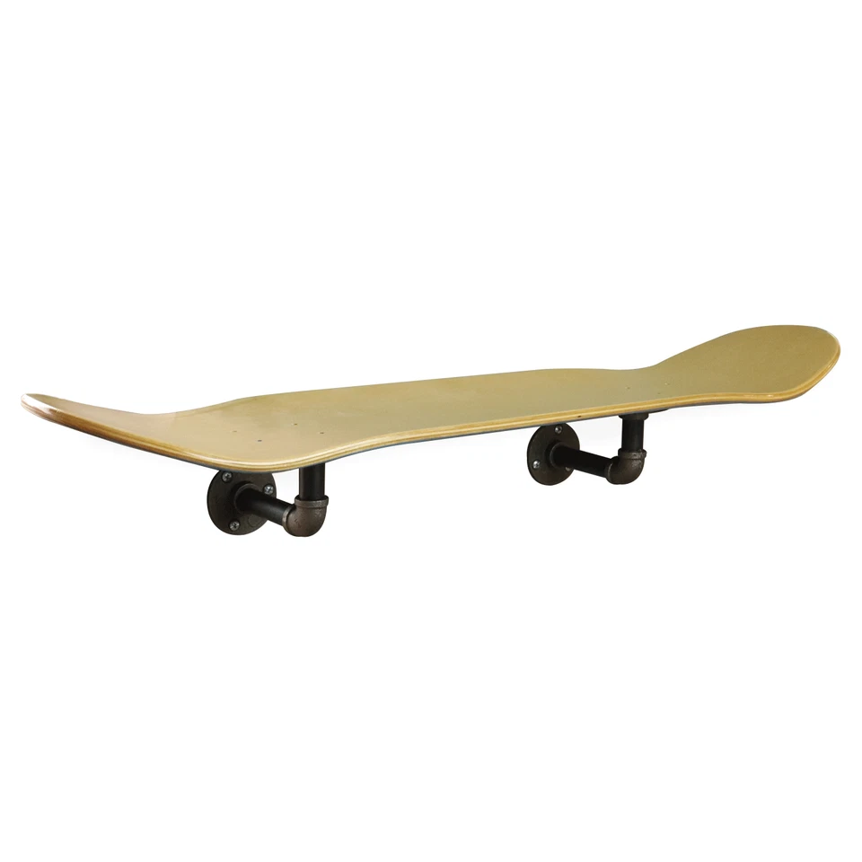 Плавающая полка для скейтборда в промышленном стиле из клена с системой крепления труб - Изображение 1 из 1