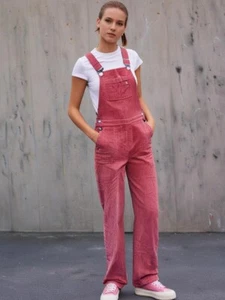 Adidas Originals Dungaree Overalls AUS6 US2 Tactile Pink Corduroy Skater Indie - Picture 1 of 8