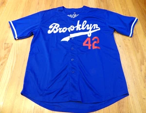 MLB THROBACK CUSTOM BROOKLYN DODGERS JACKIE ROBINSON BLAU TRIKOT GRÖSSE XL - Bild 1 von 5