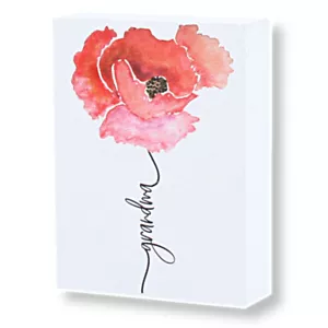 Quadro Collins 'Nonna' Mini 4" Blocco Fiori Insegna Nana Regalo Foral Legno Rosa - Foto 1 di 3