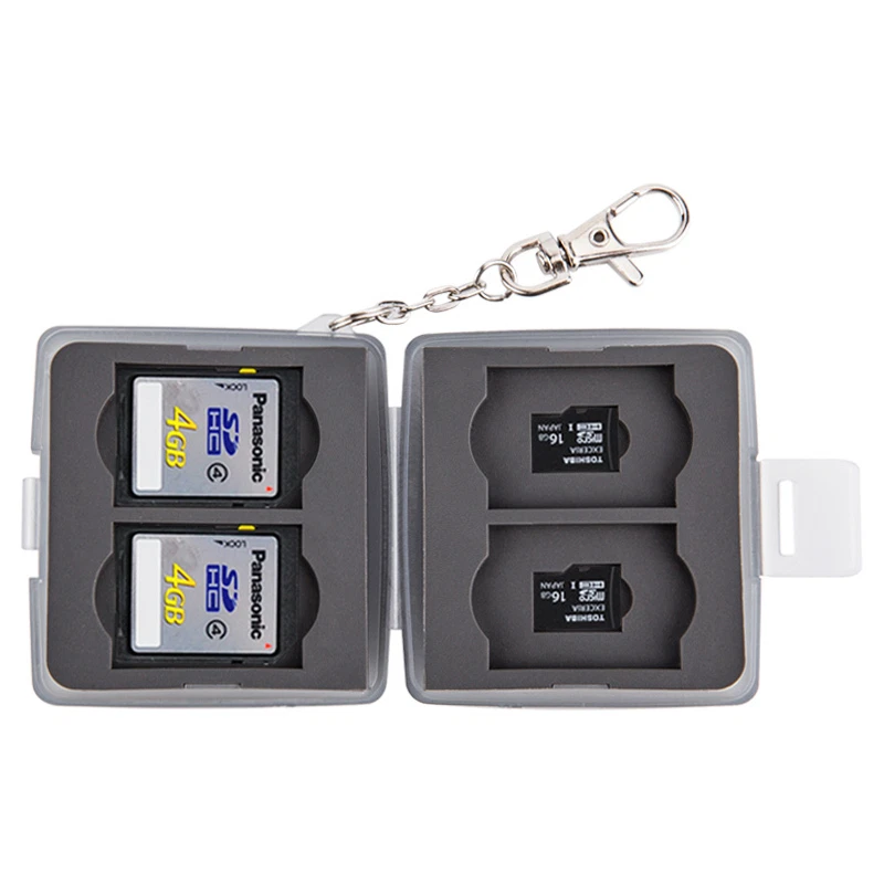 JJC 64*64*26mm Anti-dust Memory Card Case w/ Lock&Ring fits 4 SD + 4 MSD Cards - Image 1 of 4