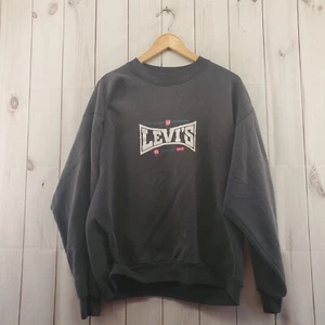 LEVIS Sweatshirt Mens Large Graphic Print Long Sleeve Pullover Black - Picture 1 of 15