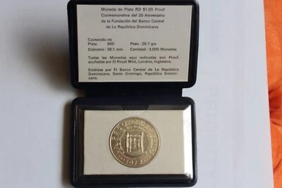 Moneda de plata Dominicana 1972 de un peso Foto 1 de 2