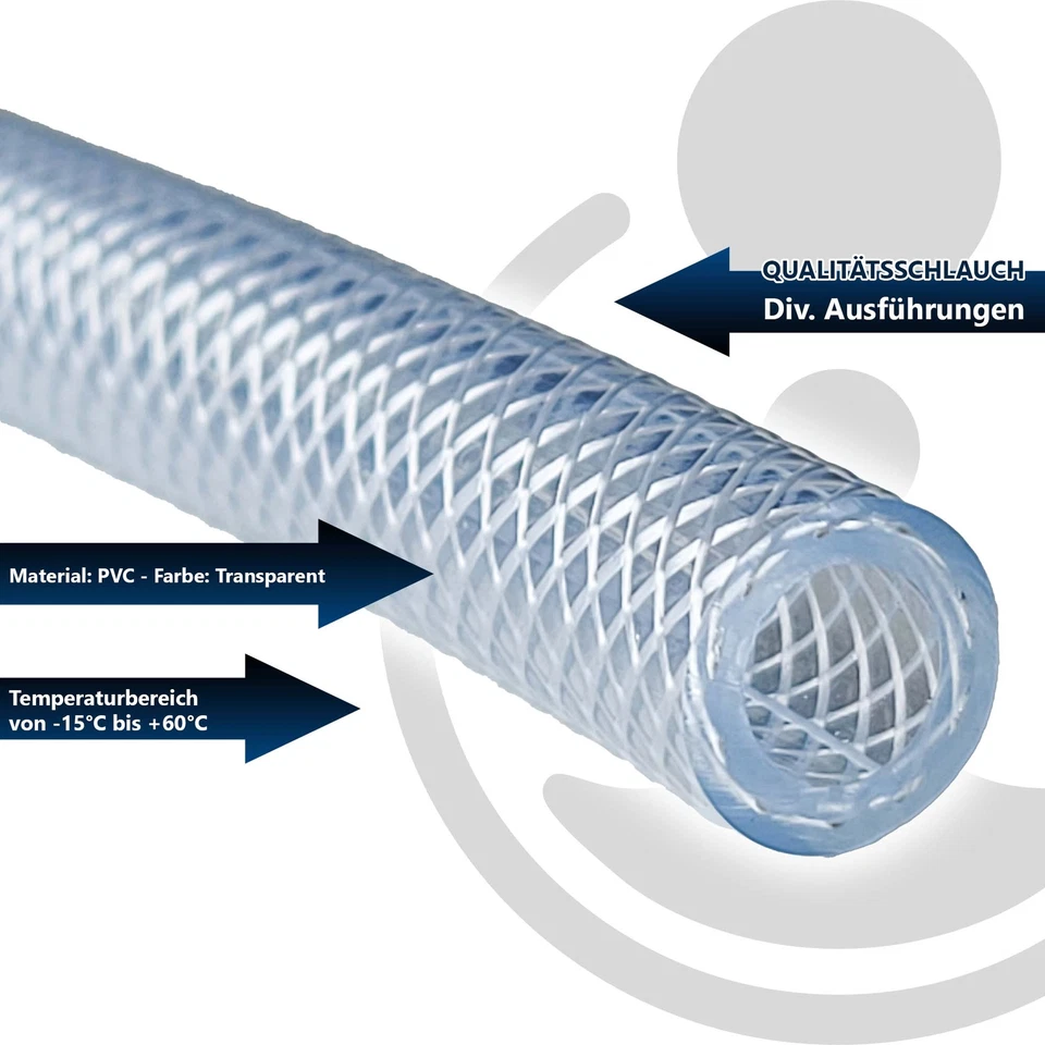 PVC-Schlauch mit Textileinlage, Transparent - Bild 1 von 1