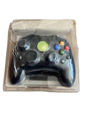 Old Skool Black Wired S-Type Controller for (Original XBOX) New In Beat Up Pkg - Image 1 of 4