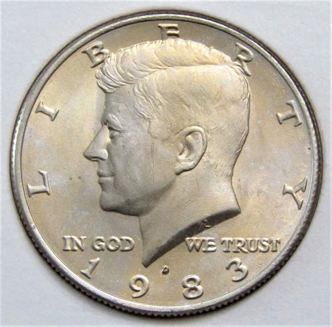 1983 D US Kennedy Half Dollar 50 Cents Coin Cover
