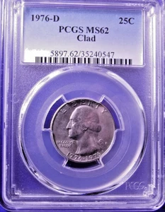 1976-D 25C Clad Washington Quarter-PCGS # 5897 Grade MS62 Clad--228-1 - Picture 1 of 3