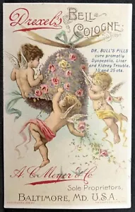 DREXEL’S BELL COLOGNE TRADE CARD CHERUBINI BELL~A.G.Meyer Baltimora MD~Laurel DE - Foto 1 di 4
