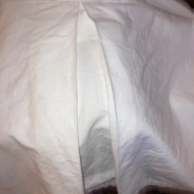 Юбка для кровати PB Teen Emily & Merritt Twin XL белая льняная смесь синий помпон 18 дюймов капля - Изображение 1 из 4