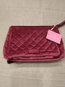 Vera Bradley Compact Organizer Makeup Bag School Magenta Pink Quilted Velour NWT - Picture 1 of 5