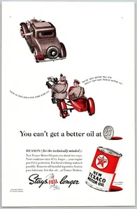 PRINT AD 1938 Texaco Motor Oil Motorcycle Sidecar 6.5 x 10 - Bild 1 von 1