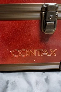 Rare CONTAX Red Camera Case Medium Hard Shell Metal Clasp Vintage Used - Picture 1 of 8
