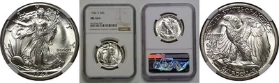 1942-S Walking Liberty Half Dollar   NGC MS-66+ - Image 1 of 3