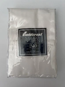 FIELDCREST Sueden Sateen Ultra Soft 240 Count Two King Pillowcases White (NEW) - Picture 1 of 6
