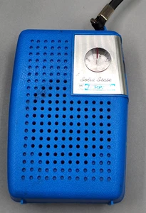 Vintage Tempest Handheld Blue Solid State Radio Model 007 Mini with Box Tested - Picture 1 of 11