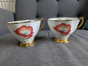Royal Albert "1970s Poppys" Fine Bone Tea Cups X2 - Picture 1 of 5