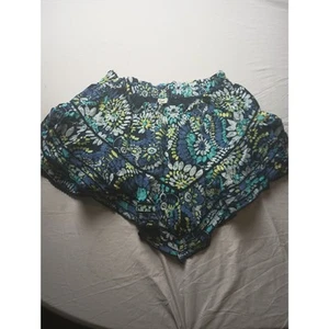 Aerie Gr. Large Rock n Rüschen Blumen Skort blau Crinkled Stufen Rüschen Spitzenbesatz - Bild 1 von 5