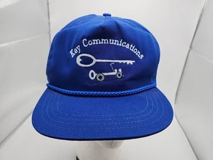 VINTAGE KEY COMMUNICATIONS SNAPBACK TRUCKER HAT ADULT Skeleton Key Rope USA  - Picture 1 of 13