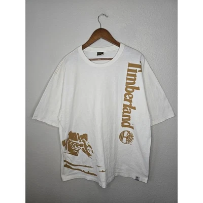 Vintage Y2K Timberland Shirt Graphic Short Sleeve White Large Streetwear Tee 00s - Image 1 of 4