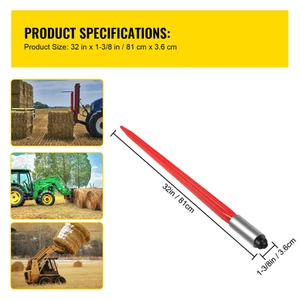 Succebuy Hay Spear Bale Spear Capacity Spike Quick Attach Square Hay Red Coated - Picture 1 of 14