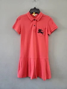 Burberry Girls Polo Shirt Collared Pleated Dress Size 10Y Small hole see picture - Picture 1 of 13