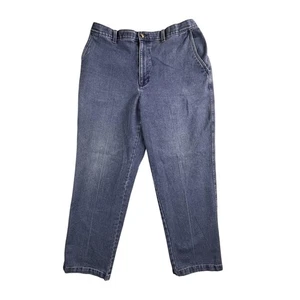 David Taylor Pants Mens 36x32 Blue Denim Relaxed Fit Elastic Waist Casual Jeans - Picture 1 of 15